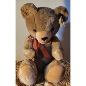 Vintage Teddy Bear Brown The Broadway Your Neighborhood Store With Tag Jointed